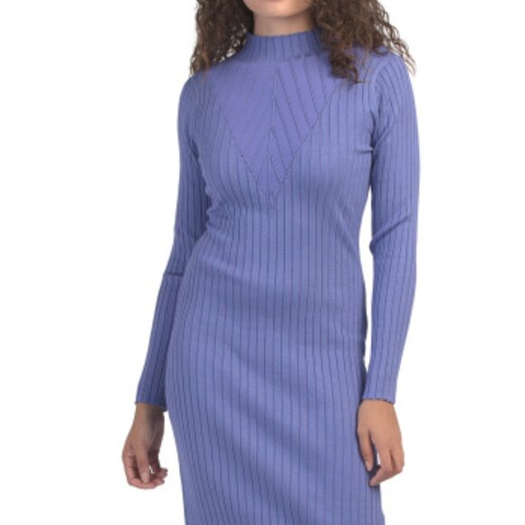 NANETTE LEPORE High Neck Ribbed Sweater Maxi Dress - Picture 3 of 3